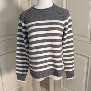 Gray and White Striped Caslon Sweater